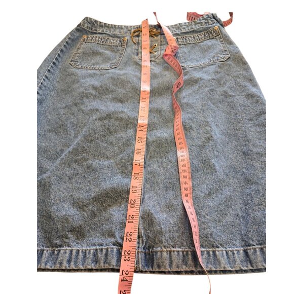 Women's A-Line Denim Lace Up Skirt COVINGTON sz 4 - Picture 2 of 7